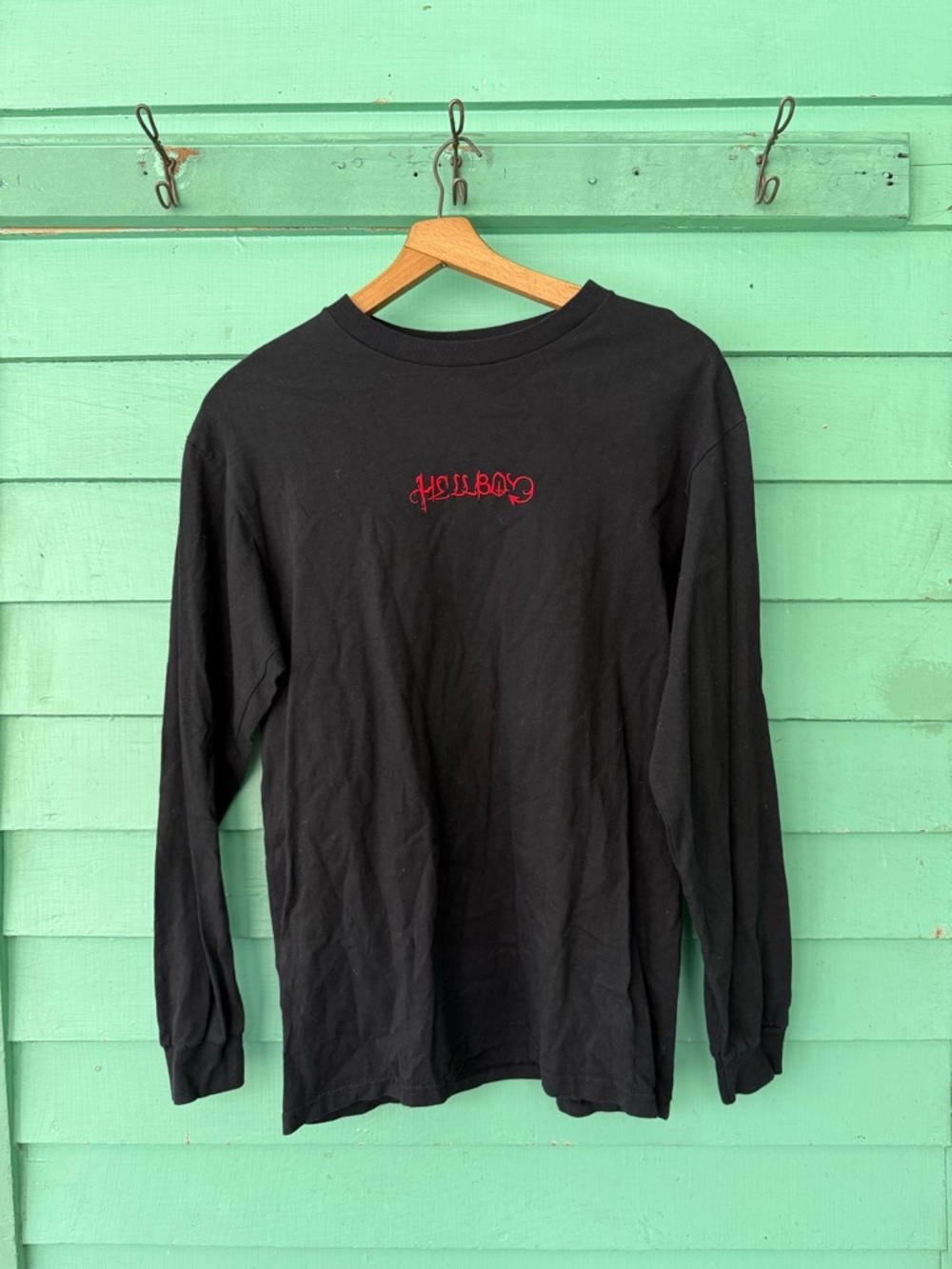 Lil Peep Black Long-Sleeve Tee with ‘Hellboy’ Embroidery